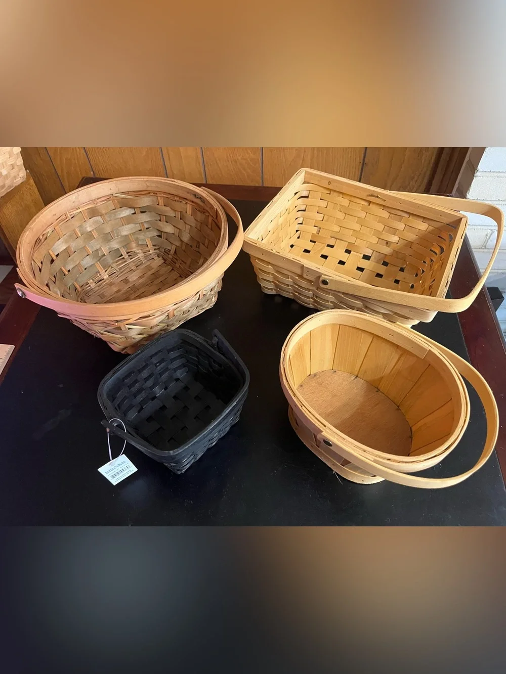 Assorted Woven Basket Set - Natural Tan, Light Brown & Black
